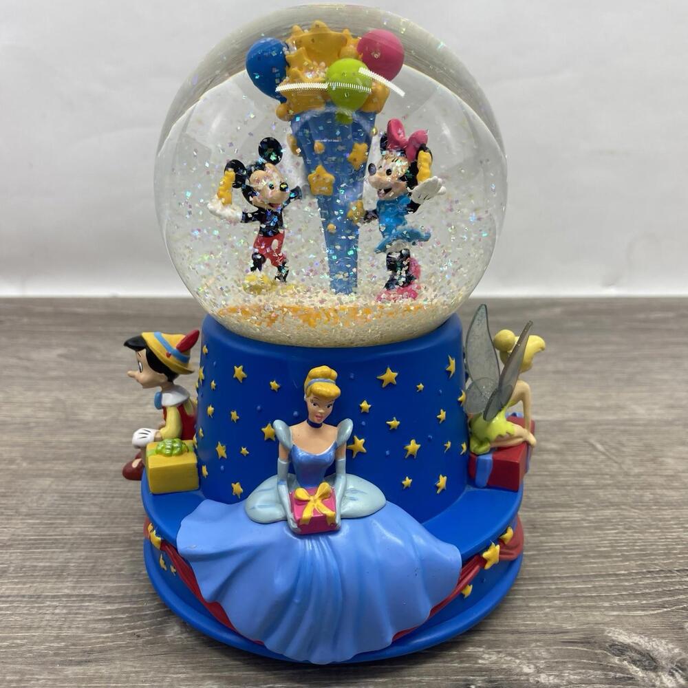 Hallmark Disney Walts 100th Musical Birthday Water Snow Globe 2001 Mickey Minnie